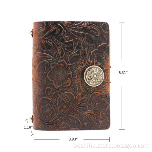 Boshiho Antique Brown Leather Notebook Journal Diary (Handmade)